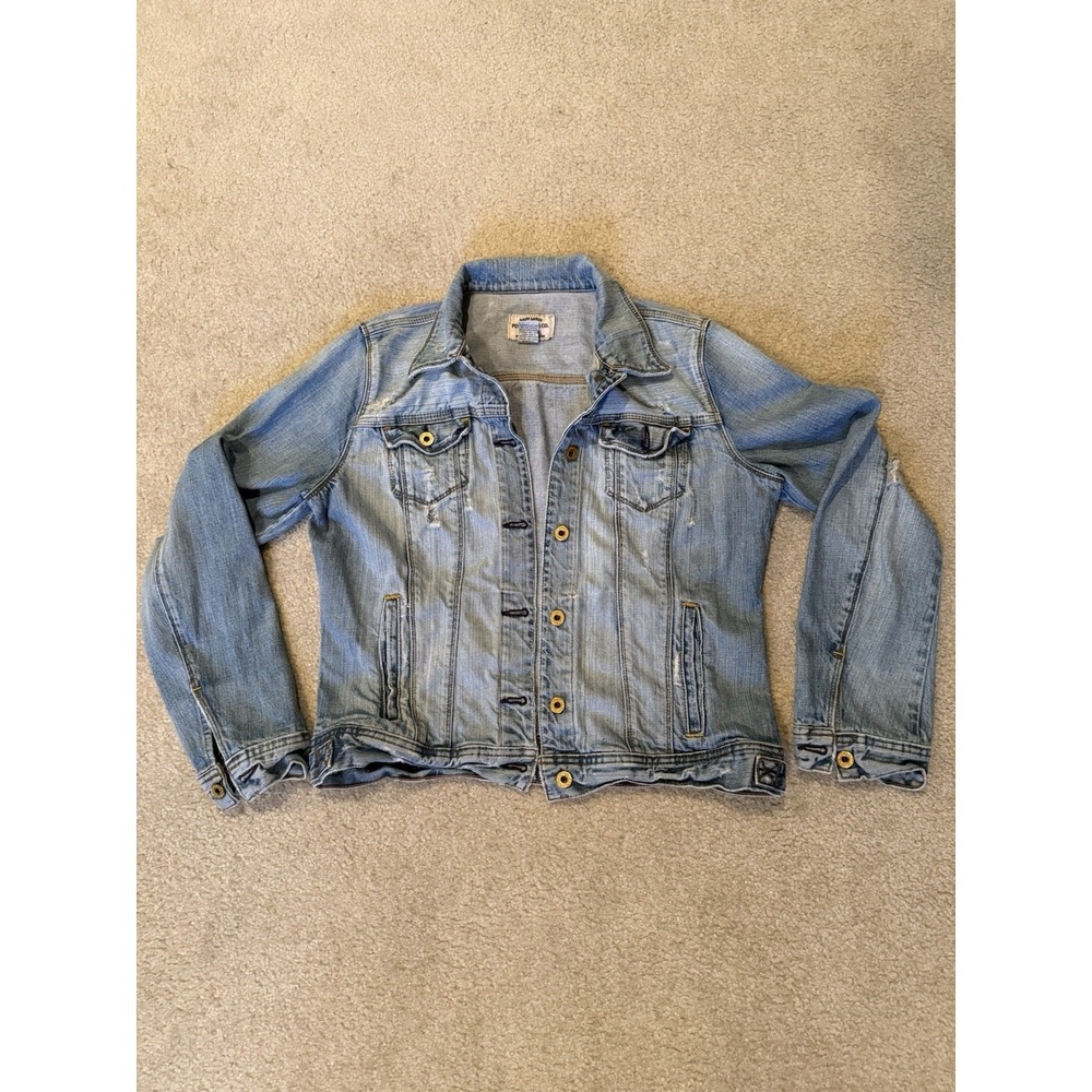 Ralph Lauren Polo Jeans Co Lydia Denim Jacket Womens XL Distressed Jean Jacket